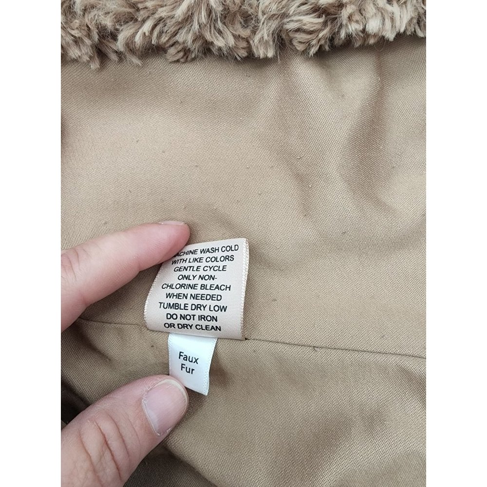 🖤 Philosophy | Women's Tan Faux Fur Teddy Bear Coat | Size Small - Picture 4 of 8